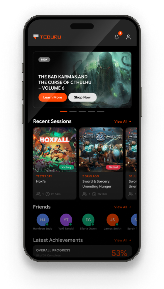 Teburu App Mockup
